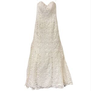 David’s Bridal Monique Luo Wedding Dress Size 8 Style CRL538 Ivory